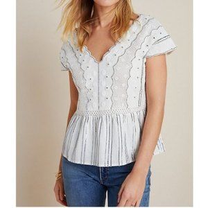 Anthropologie Amalia Embroidered Blouse